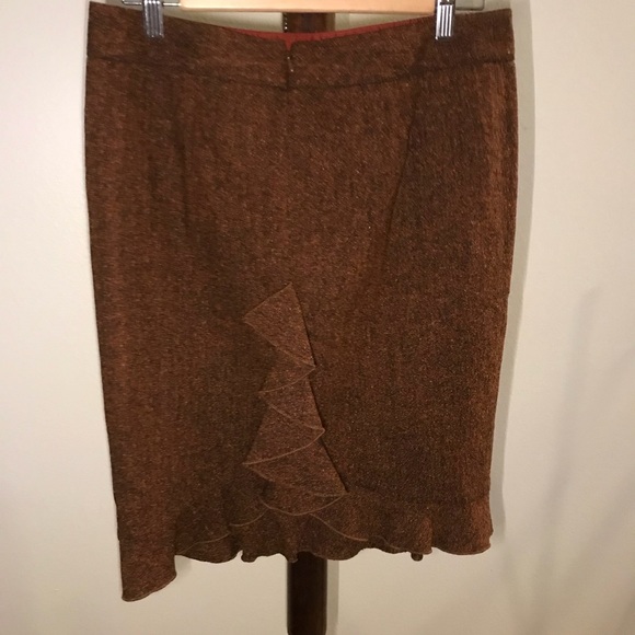 Club Monaco wool blend tweed skirt with ruffle hem - Picture 2 of 4